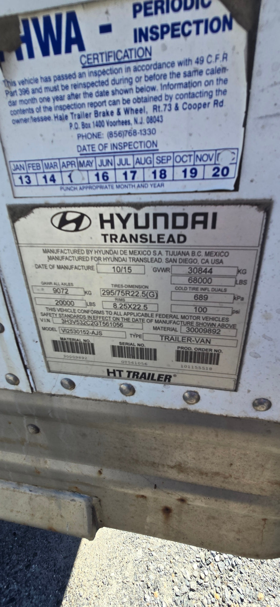 2016 Hyundai - 53' dry van #5348